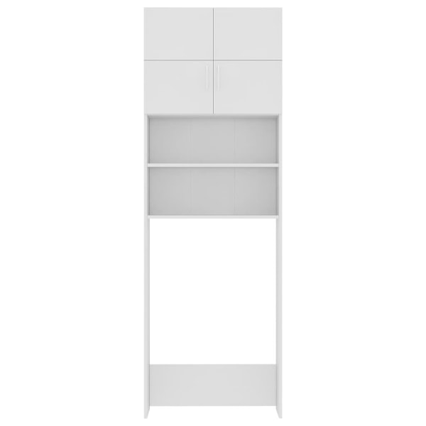 vidaXL Tvättmaskinsskåp vit 64x25,5x190 cm konstruerat trä Vit