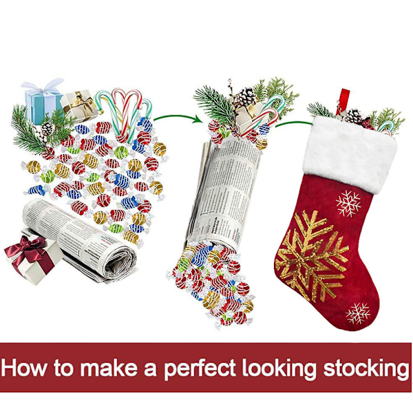 Julstrumpor presentpåse snöflinga älg flanell broderade julstrumpor julklapp