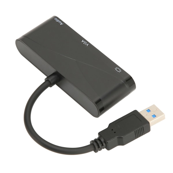 USB till HD Multimedia Interface 2 i 1 Svart 1080P 60HZ 5Gbps USB 3.0 till VGA Adapter för Möten och Underhållning