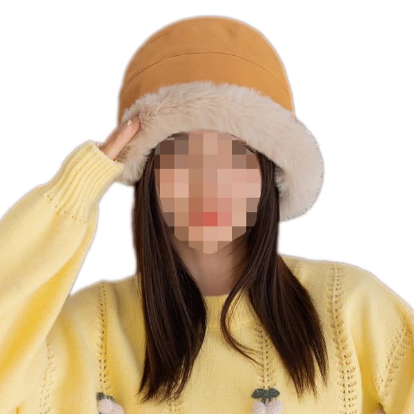 Dame Vinter Faux Suede Pels Bucket Hat