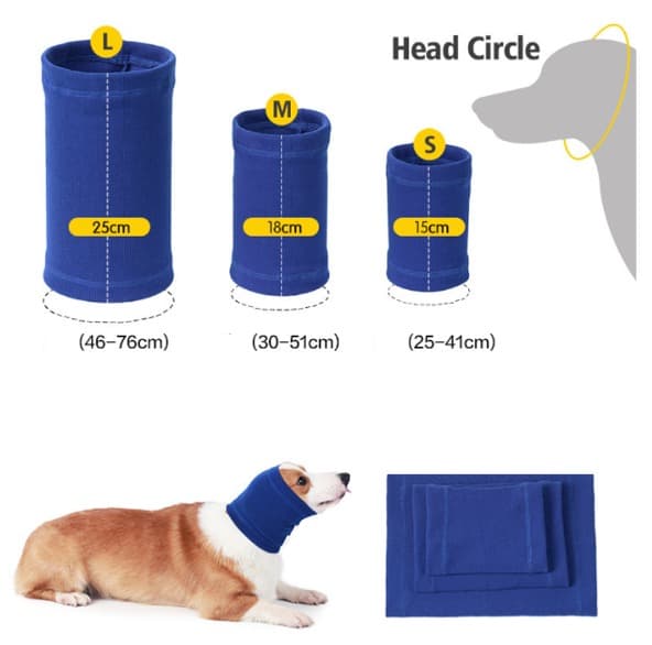 Størrelse M, Blå, Hunde snood til hundehals og ørevarmere, hunde snood, ea