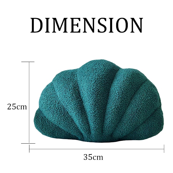 Snäckformade Prydnadskuddar, Mjuka Havsrumsinredning 3D Insats Strandkudde Snäckformade Plyschkuddar för Soffa Dark green