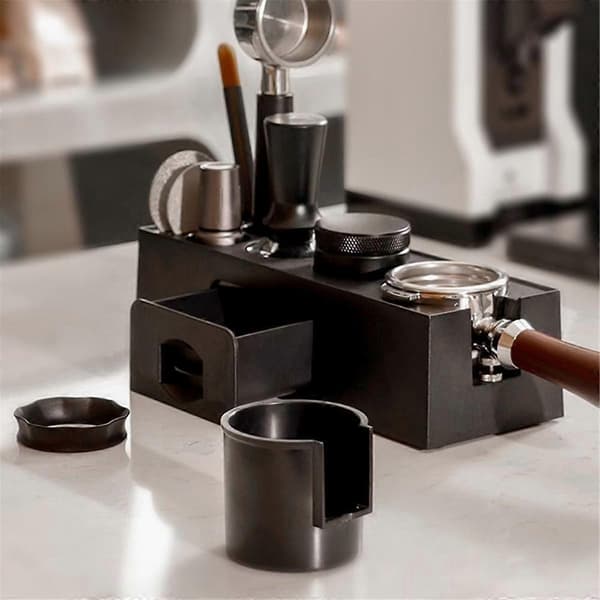 Kaffestamperstation, espressostoppestation til 51-58 mm kaffestamperbord med bankeboks til køkken, restaurant