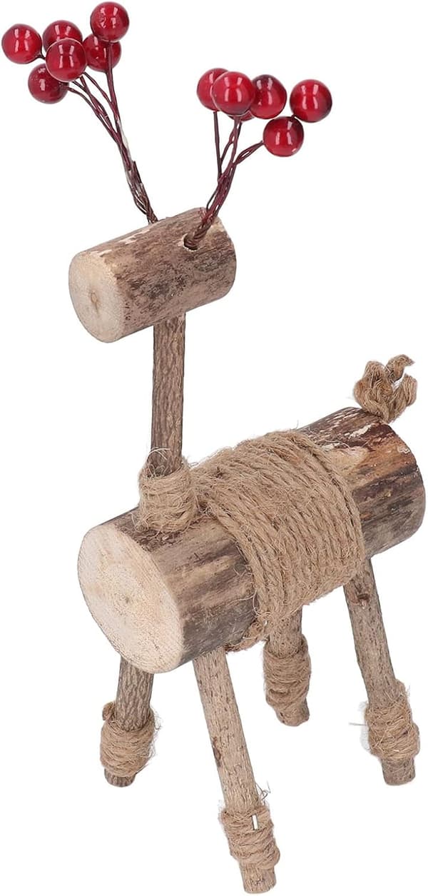 Älgprydnad, handgjord träskulptur av hjort, rus