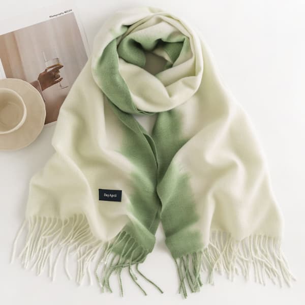 1 Gradient Skjerf Elegant Vinter Sjal Faux Kasjmir Skjerf Kvinnelig Varmt Skjerf