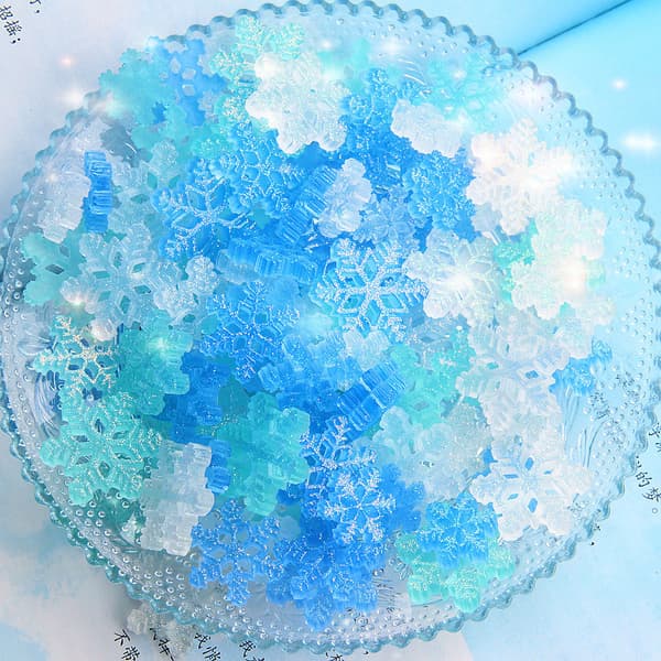 50 Mini små Resin Snöflingor DIY tillbehör