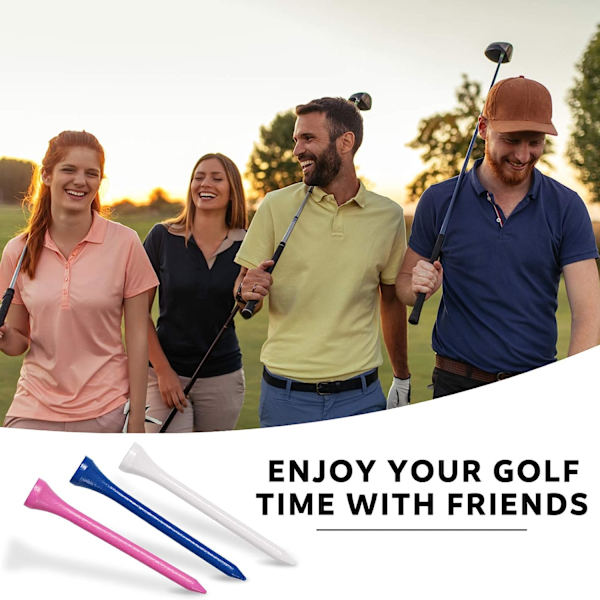 Golf Tees, 2 3/4 tum, 70 st, Professionella Deluxe Trä