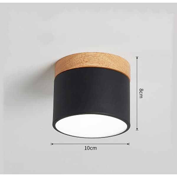 Rund Loft Spotlight LED Sort Varmt Hvid Aluminium Loftlampe