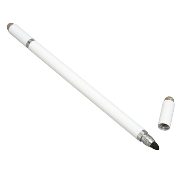 Svart Stylus Penna 4 i 1 Multifunktionell Exakt Positionering Kapacitiv Stylus med 2 Fiber Spetsar för Mobiltelefoner Surfplattor Vit