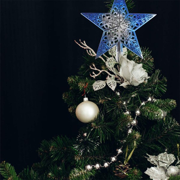 Christmas Tree Star Topper Glittered Xmas Tree Topper