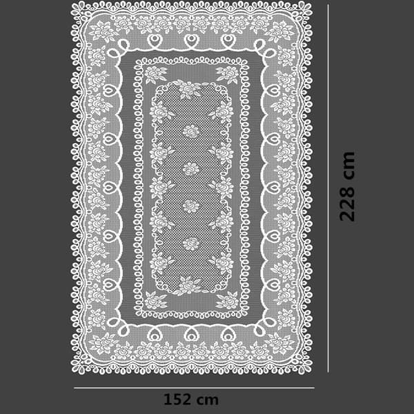 Virka vita spetsdukar - Tvättbar polyester jacquard bordsduk