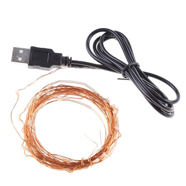 USB-kontakt LED-ljusslinga Fe-lampor 10m/33ft 100led Koppartrådslampa Dekor (Flerfärgad)