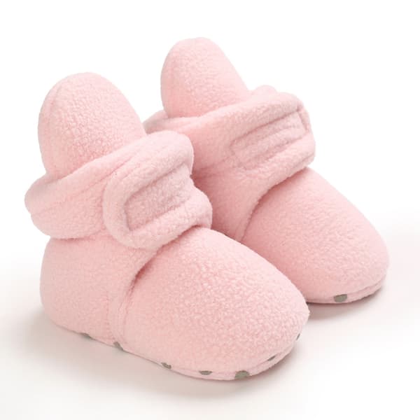 Varma vintersockskor för spädbarn och nyfödda pink 11cm
