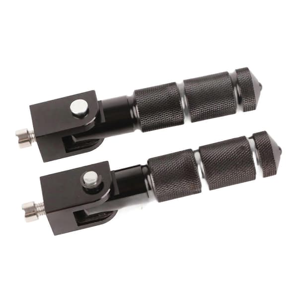 2 stk. aluminiumspedaler til motorcykel elbil 8MM universal 90 graders foldbar støttestang sort