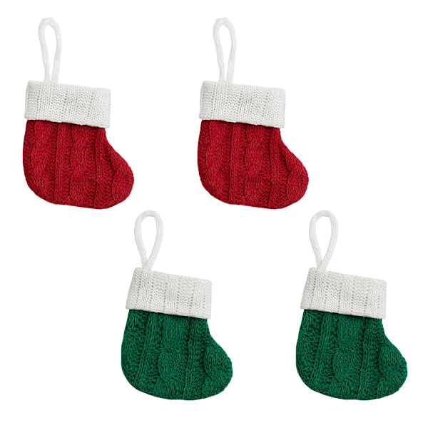 4 st Jul Mini Julstrumpor Klassiska Julstrumpor Små Julstrumpor för Öppen Spis Julhängande Dekorationer Julstrumpor för Julbordsfavörer Style 1