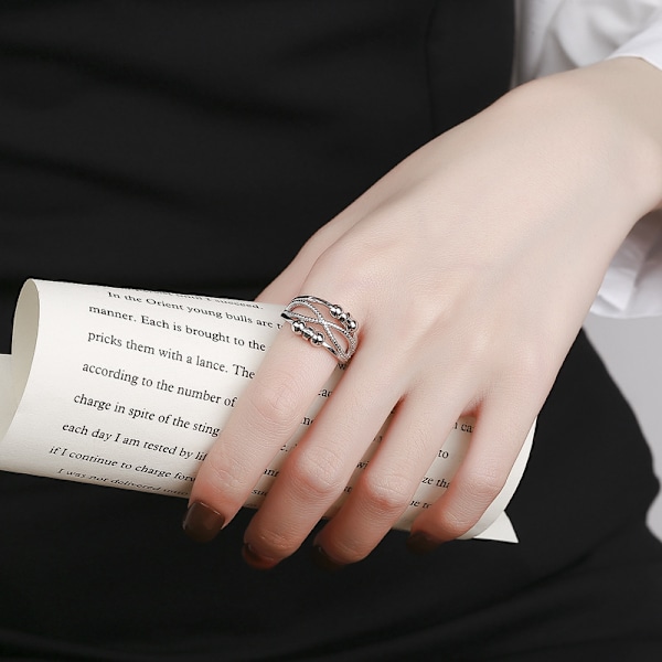 Roterande Ring Dammode Dubbellagers Ihålig Linje Korspekfingerring