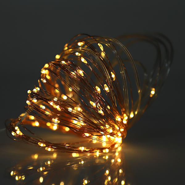 Solcellslingor Utomhus Trådlösa Lampor 100 LED Fe-ljus 8 Lägen
