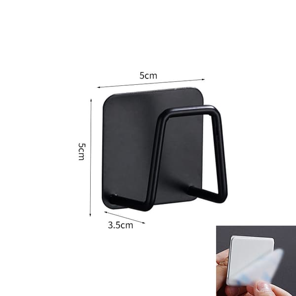 4 STK Svart Svampholder Selvklebende Rustfritt Stål 5*5*3.5cm