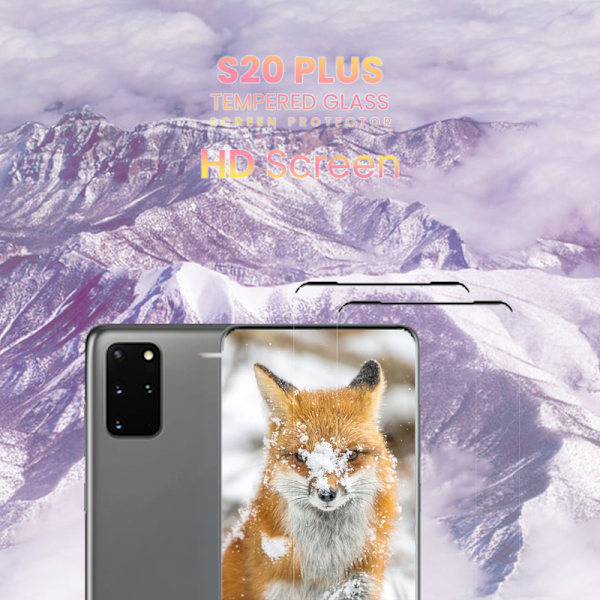 2-Pack Samsung S20 Plus - 9H Härdat Glass - Top Kvalitet 3D