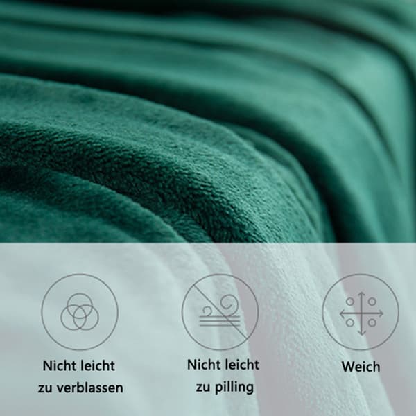 Flanellteppe med dusker, koseteppe, sofatepper - Fleeceteppe for sofa, mykt og varmt, fluffy teppe 150 x 200 cm som sofateppe