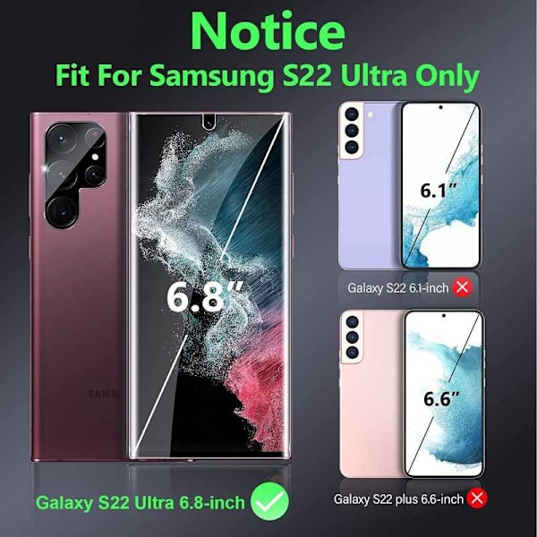 Samsung S22 Ultra Heltäckande 3D PET-Skärmskydd Transparent