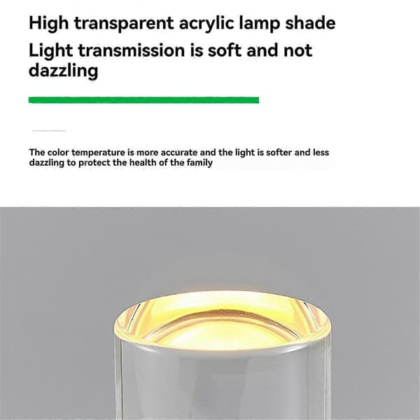 Bærbar Utendørs Campinglampe LED-lys Originalitet Lading Nattlys Soverom Øyebeskyttelse Nattbordslampe Sølv