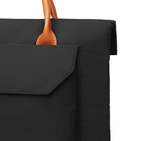 Laptopväska Stor Kapacitet Enkel Trendig Bärbar Datorväska för Affärsresa Resa Kontor Svart Medium (passar 13,3‑14 Tum)