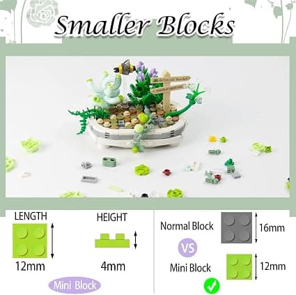 1 st Mini Suckulent Bonsai Byggklossar Set, Suckulenta Växter B
