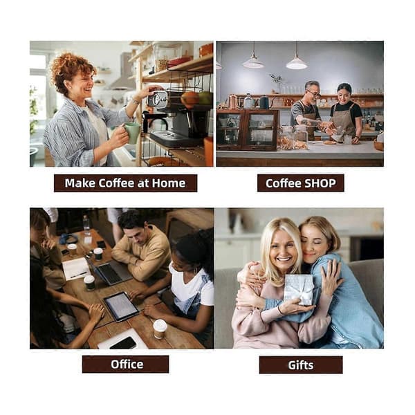 Kaffebønne-doseringskop, ske og flaskesæt, espressokaffe, keramisk enkelt-doseringsbakke til kaffe sort