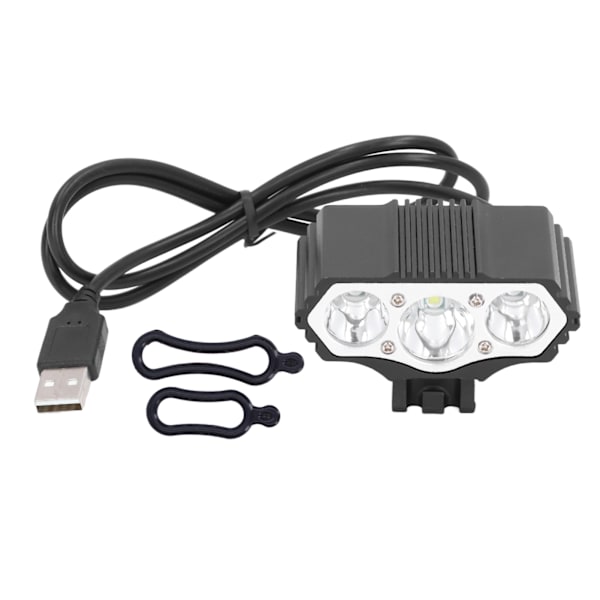 Cykelstrålkastare Super Bright 3 LED Cykelfrontljus 3000lm USB-driven strålkastare
