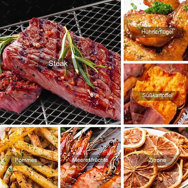Varmluftfriture, BBQ Grill, Rustfri Stål Dehydrator, Varmluftfriture A