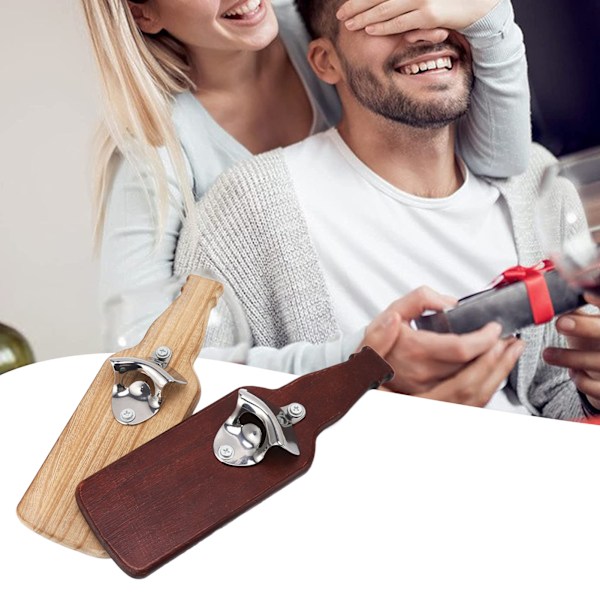 Unik presentidé för honom, magnetisk flasköppnare med automatisk fångstfunktion, rostfri och hållbar, snabb installation på olika ytor, vägg