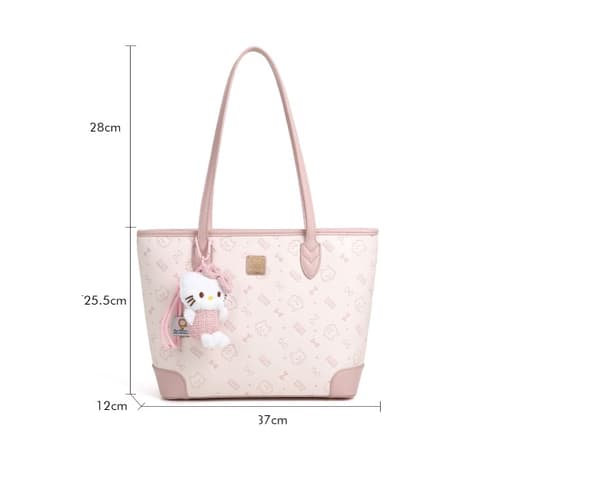 Hello Kitty Pink All-Over Print Mulepose: Pendler Skuldertaske med Stor Kapacitet / Laptoptaske til Studerende