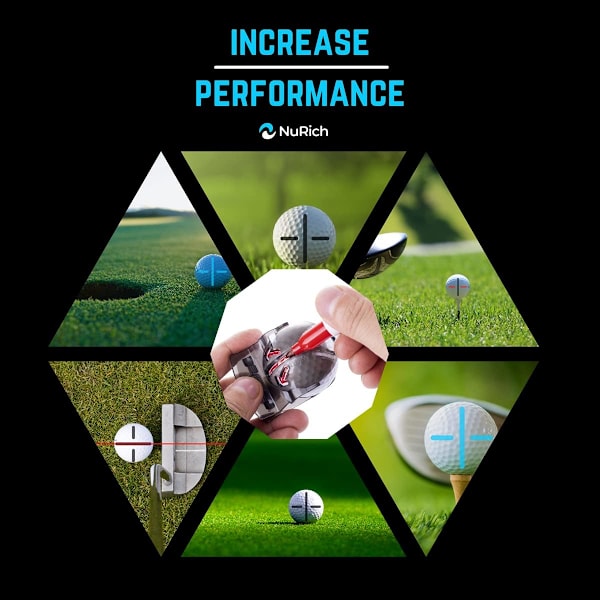 2-pack golfboll rak linje linjal ritning markering justering