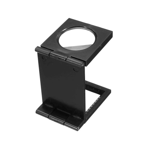 Vikbar texturförstorare med 10x zoom av 28 mm glas och skala, svart