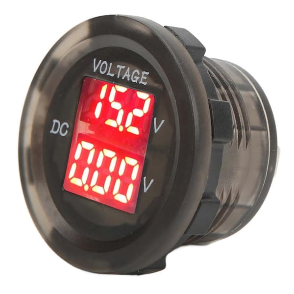 LED Bil Voltmeter Digital Display 12-24V Vandtæt Universal Dobbelt Spændingsmåler til Køretøjer