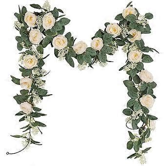 2 stk. Hvid og Simuleret Rose Ranke