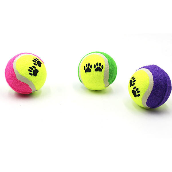 Mini Gummi Kat Tennisbolde, Tilfældig Farve (3 stk)
