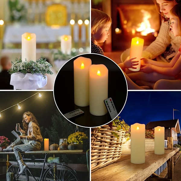 1 st LED Blockljus, Äkta Vax 20cm med Fjärrkontroll för Bröllopsdekoration 8 tum – 1 styck 8 tum \u2013 1 styck 8 tum – 1 styck 8 tum \u2013 1 styck
