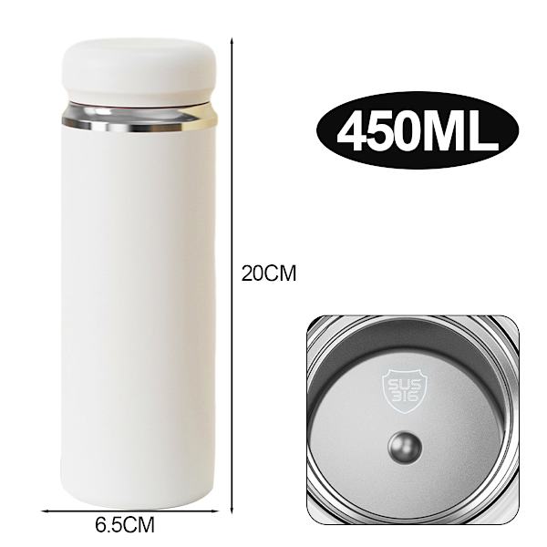 Sportflaska i rostfritt stål, 450 ml rostfritt stålmugg,