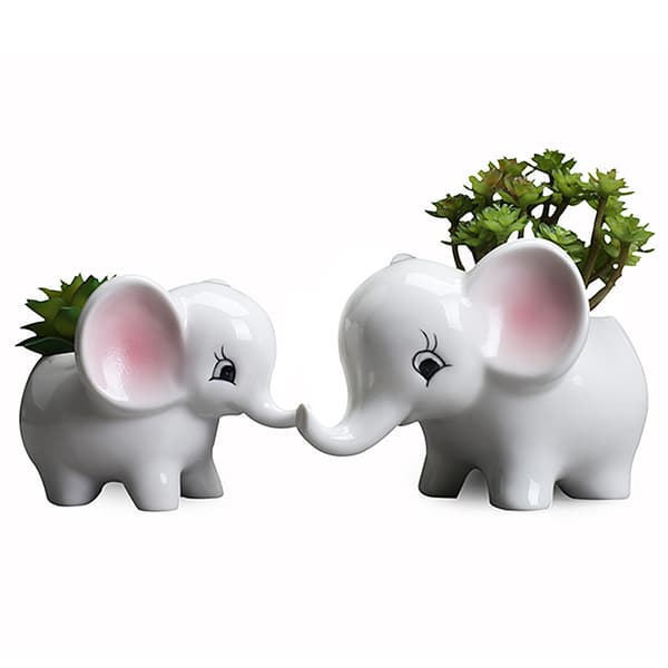 Elefant Sukkulenter Krukor Vas Keramik Blomkruka Bonsai Krukor