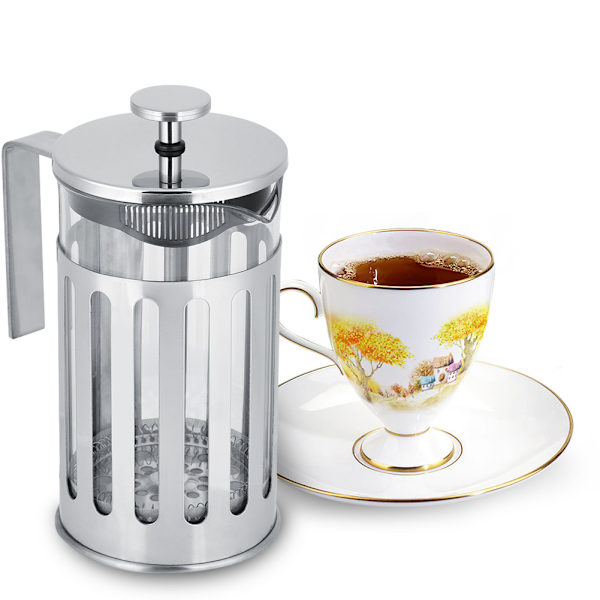 Rostfritt stål glas fransk press filter kaffebryggare hushåll