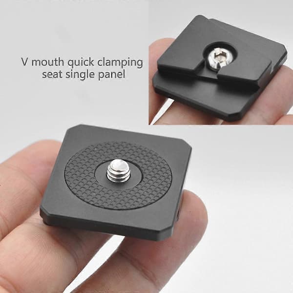 V Mount Batteri Quick Release Plade Adapter Bærbar Enkeltpanel 1/4in Skruehul til Gimbals Kameratilbehør Sølv