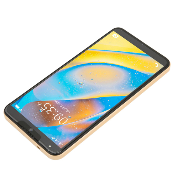 6.0 Tum HD IPS Skärm Smartphone 1G RAM 8G ROM Dubbla SIM Ansiktsupplåsning Telefon för Android 10 100-240V Guld EU-kontakt