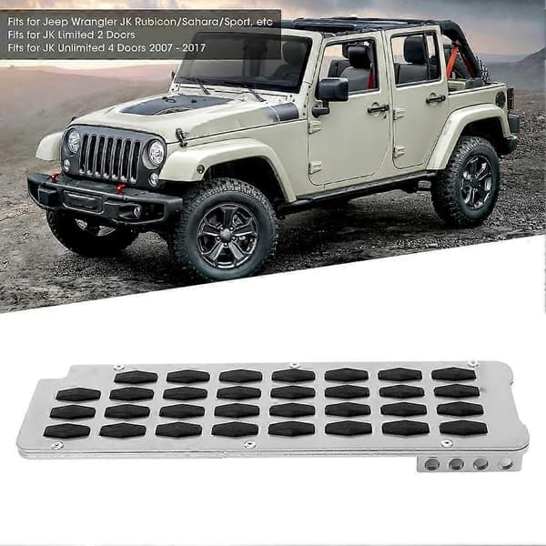 Metallbil vänster sidofotstödspedal halkfri dyna passar för Jeep Wrangler JK
