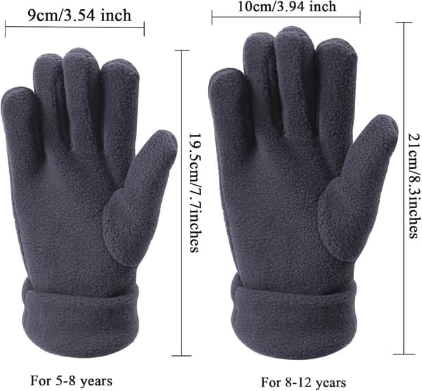 Fleece Vinterhansker for Barn Varme Helhansker for Gutter Jenter Barn Snø Utendørs Aktiviteter Utstyr