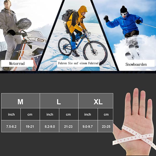 Vandtætte Vinterhandsker, 3M Varme Touchscreen Handsker til Mænd og Kvinder, Cykelhandsker Størrelse: M