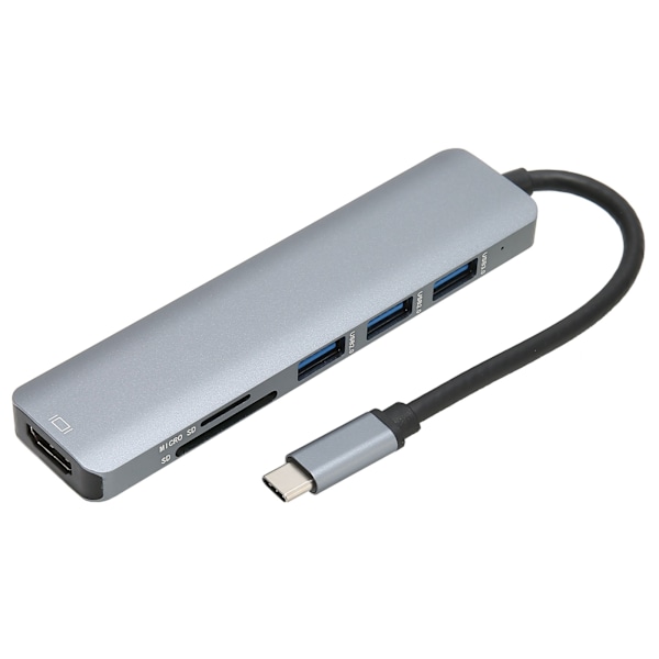 USB C HUB 6 i 1 4K Vid 30HZ 5Gbps Överföring Högupplöst Multimediagränssnitt Adapter för Hemmakontor