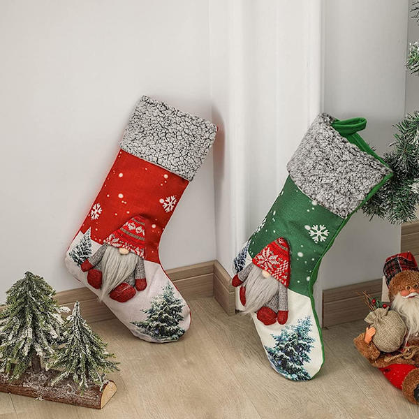 Bas De Noël À Suspendre, 3D Bas De GNOME Suédois EnPeluche,
