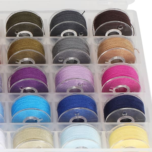 Sytråde Formonterede Spoler Universal Pasform Høj Hastighed Broderi Glatte Og Bløde Polyestertråde Genanvendelige Spoler Med Transparent Spoleboks
